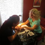 Cherie starting with her mani